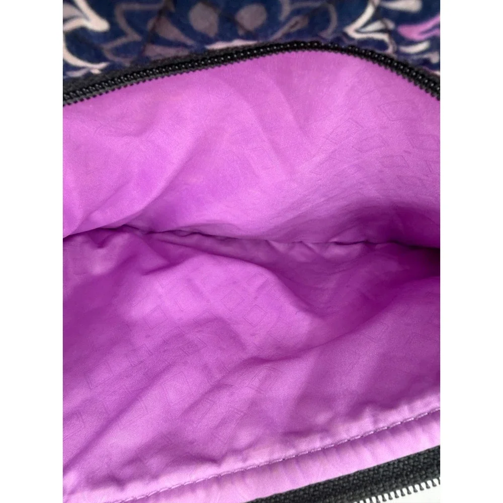 Vera Bradley Mimosa Medallion Purple Floral Quilted Shoulder Bag